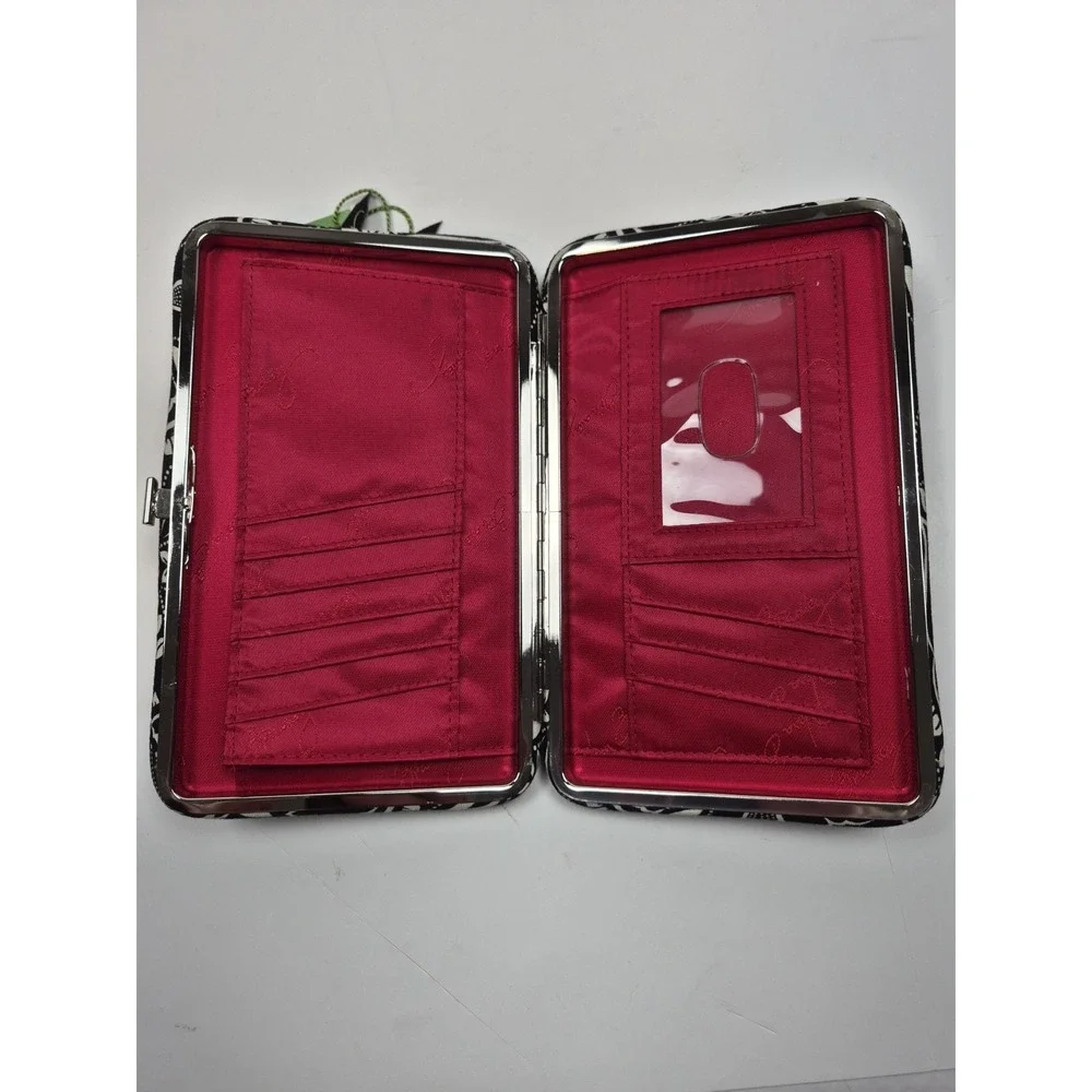 Vera Bradley Opera Wallet Retired Barcelona Floral Quilted Metal Frame Black NWT - Picture 5 of 14